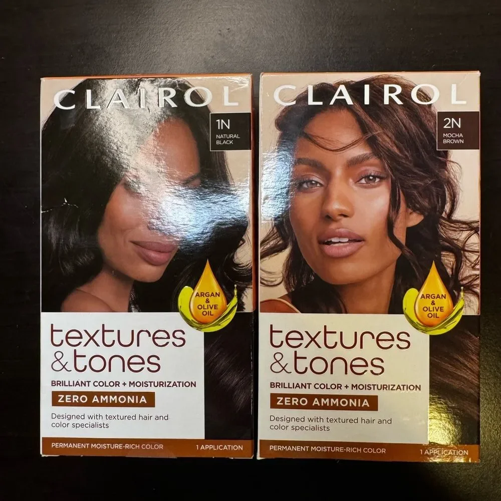 Clairol Textures & Tones Permanent Hair Dye Mocha Brown 2N Natural 1N FC2